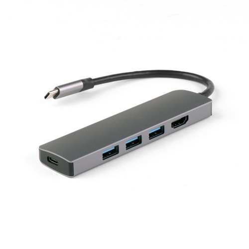 USB-концентратор Type-C USB Hub 5 в 1, USB-C PD, 3 порта USB 3.0, HDMI, кабель Type-C 12 см